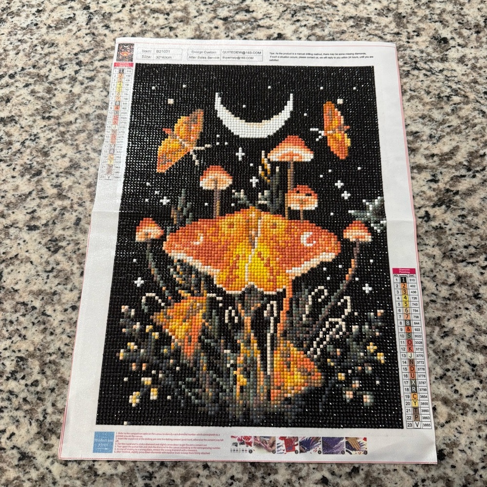 Diamond Art Painting Butterfly Abstract Completed/Unframed/Sealed
